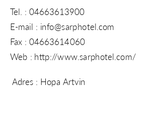 Sarp Hotel iletiim bilgileri